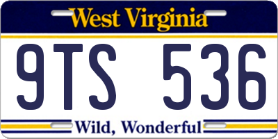 WV license plate 9TS536
