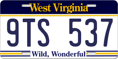 WV license plate 9TS537