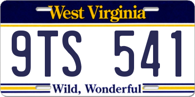 WV license plate 9TS541