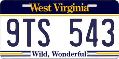 WV license plate 9TS543