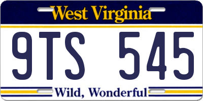 WV license plate 9TS545