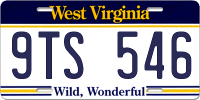 WV license plate 9TS546