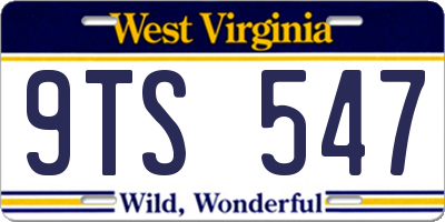 WV license plate 9TS547
