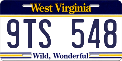 WV license plate 9TS548