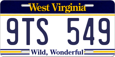 WV license plate 9TS549