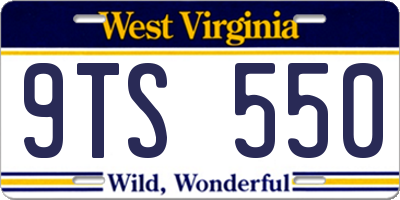 WV license plate 9TS550