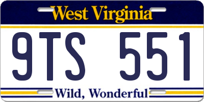 WV license plate 9TS551