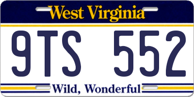 WV license plate 9TS552