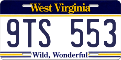WV license plate 9TS553