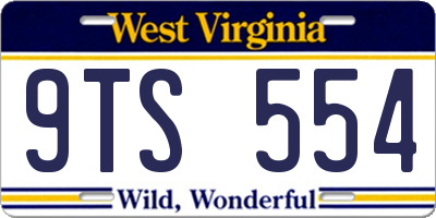 WV license plate 9TS554