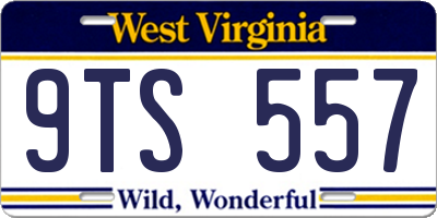 WV license plate 9TS557