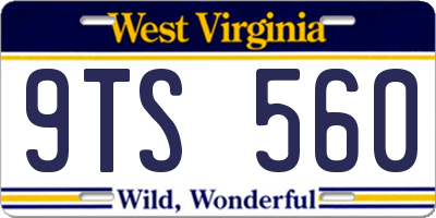 WV license plate 9TS560
