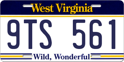 WV license plate 9TS561