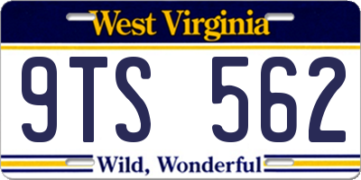 WV license plate 9TS562