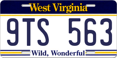 WV license plate 9TS563