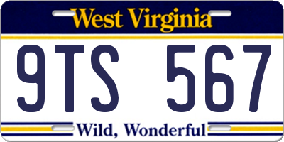 WV license plate 9TS567