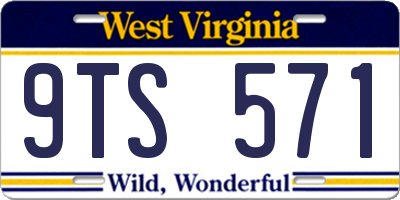 WV license plate 9TS571
