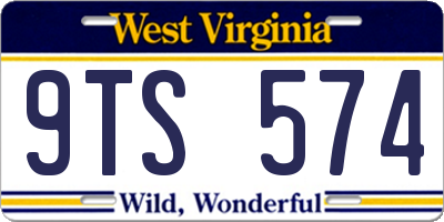 WV license plate 9TS574
