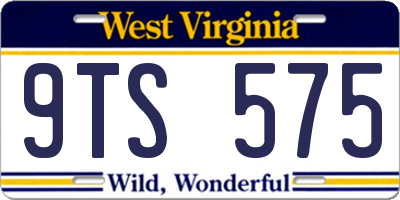 WV license plate 9TS575