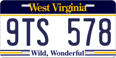 WV license plate 9TS578