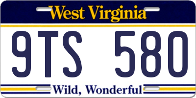 WV license plate 9TS580