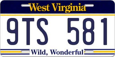 WV license plate 9TS581
