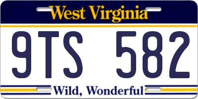 WV license plate 9TS582
