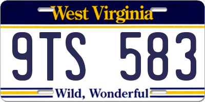 WV license plate 9TS583