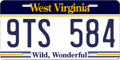 WV license plate 9TS584