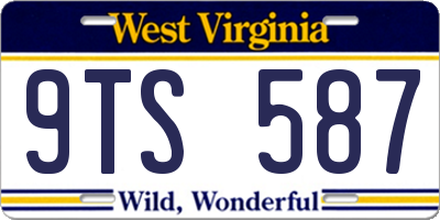WV license plate 9TS587