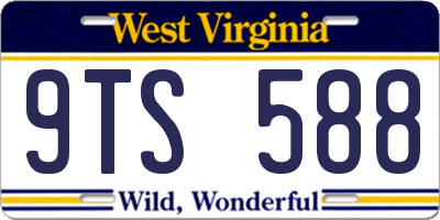 WV license plate 9TS588