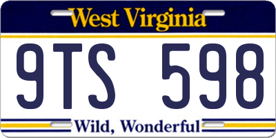 WV license plate 9TS598