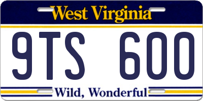 WV license plate 9TS600