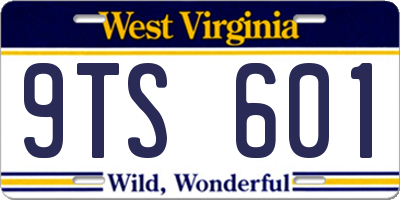WV license plate 9TS601