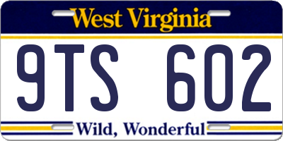 WV license plate 9TS602