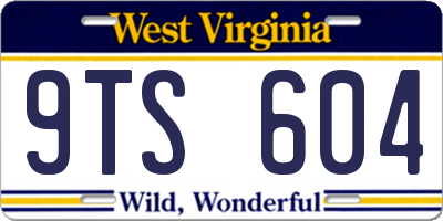 WV license plate 9TS604