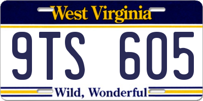 WV license plate 9TS605
