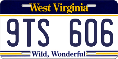 WV license plate 9TS606