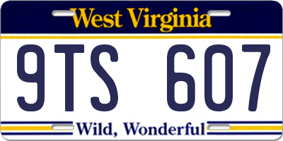 WV license plate 9TS607