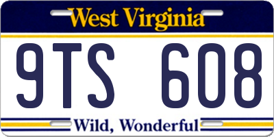 WV license plate 9TS608