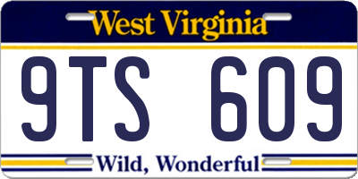 WV license plate 9TS609
