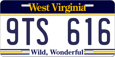 WV license plate 9TS616