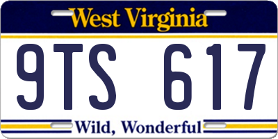 WV license plate 9TS617