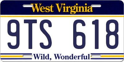 WV license plate 9TS618