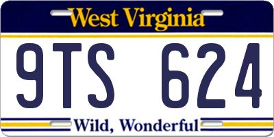 WV license plate 9TS624