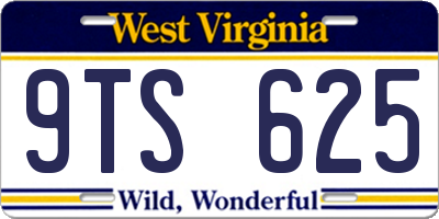 WV license plate 9TS625