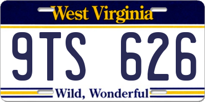 WV license plate 9TS626