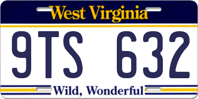 WV license plate 9TS632