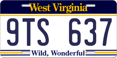 WV license plate 9TS637