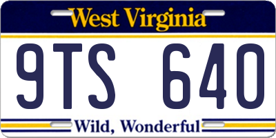 WV license plate 9TS640